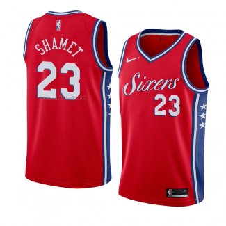 Camiseta Philadelphia 76ers Landry Shamet #23 Statement 2017-18 Rojo2