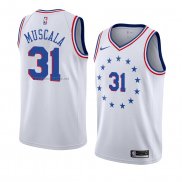 Camiseta Philadelphia 76ers Mike Muscala #31 Earned 2018-19 Blanco