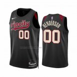 Camiseta Portland Trail Blazers Scoot Henderson #00 Ciudad 2023-24 Negro