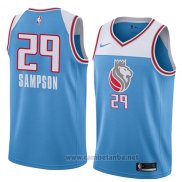 Camiseta Sacramento Kings Jakarr Sampson #29 Ciudad 2018 Azul