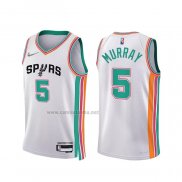 Camiseta San Antonio Spurs Dejounte Murray #5 Ciudad 2021-22 Blanco