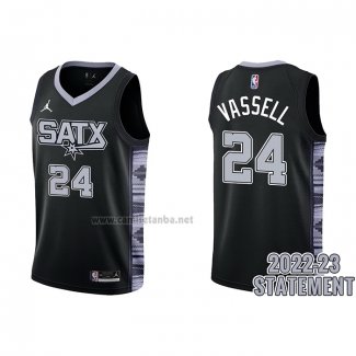 Camiseta San Antonio Spurs Devin Vassell #24 Statement 2022-23 Negro