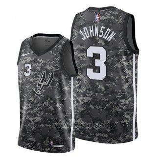 Camiseta San Antonio Spurs Keldon Johnson #3 Ciudad 2019-20 Camuflaje