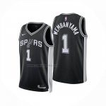 Camiseta San Antonio Spurs Victor Wembanyama NO 1 Icon 2024-25 Negro