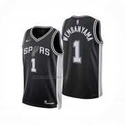 Camiseta San Antonio Spurs Victor Wembanyama NO 1 Icon 2024-25 Negro