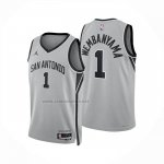 Camiseta San Antonio Spurs Victor Wembanyama NO 1 Statement 2025-26 Gris  Camiseta San Antonio Spurs Victor Wembanyama NO 1 Statement 2025-26 Gris