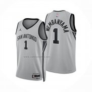 Camiseta San Antonio Spurs Victor Wembanyama NO 1 Statement 2025-26 Gris