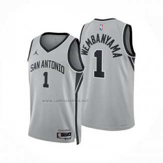 Camiseta San Antonio Spurs Victor Wembanyama NO 1 Statement 2025-26 Gris
