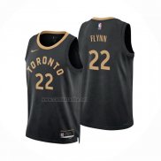 Camiseta Toronto Raptors Malachi Flynn #22 Ciudad 2022-23 Negro