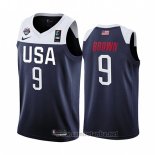Camiseta USA Jaylen Brown #9 2019 FIBA Basketball World Cup Azul