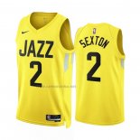 Camiseta Utah Jazz Collin Sexton #2 Icon 2022-23 Amarillo