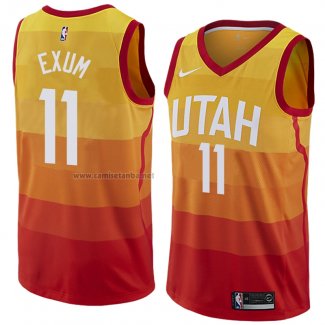 Camiseta Utah Jazz Dante Exum #11 Ciudad 2018 Amarillo