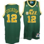 Camiseta Utah Jazz John Stockton #12 Retro Verde