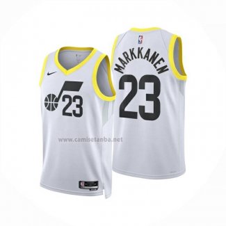 Camiseta Utah Jazz Lauri Markkanen NO 23 Association 2024-25 Blanco