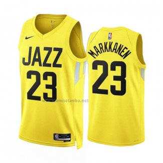 Camiseta Utah Jazz Lauri Markkanen #23 Icon 2022-23 Amarillo