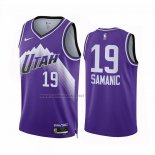 Camiseta Utah Jazz Luka Samanic #19 Ciudad 2023-24 Violeta
