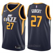 Camiseta Utah Jazz Rudy Gobert #27 Icon Apagado 2017-18 Azul