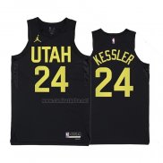 Camiseta Utah Jazz Walker Kessler #24 Statement 2022-23 Negro