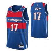 Camiseta Washington Wizards Joel Ayayi #17 Ciudad 2021-22 Azul