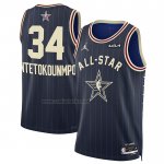 Camiseta All Star 2024 Milwaukee Bucks Giannis Antetokounmpo NO 34 Azul