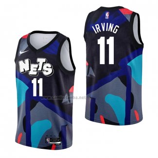 Camiseta Brooklyn Nets Kyrie Irving #11 Ciudad 2023-24 Negro