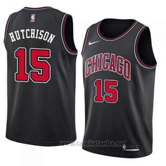 Camiseta Chicago Bulls Chandler Hutchison #15 Statement 2018 Negro