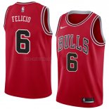 Camiseta Chicago Bulls Cristiano Felicio #6 Icon 2018 Rojo