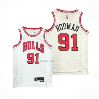 Camiseta Chicago Bulls Dennis Rodman #91 Association 2021 Blanco