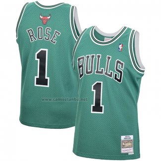 Camiseta Chicago Bulls Derrick Rose #1 Mitchel & Ness 2008-09 Verde