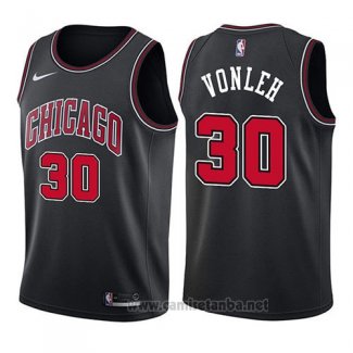 Camiseta Chicago Bulls Noah Vonleh #30 Statement 2017-18 Negro