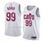 Camiseta Cleveland Cavaliers Ricky Rubio #99 Association 2022-23 Blanco