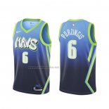 Camiseta Dallas Mavericks Kristaps Porzingis #6 Ciudad 2019-20 Azul