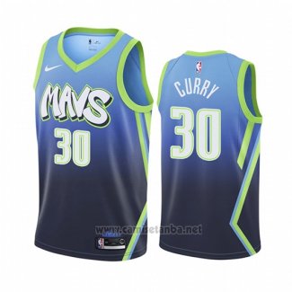 Camiseta Dallas Mavericks Seth Curry #30 Ciudad Edition Azul