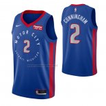 Camiseta Detroit Pistons Cade Cunningham #2 Ciudad 2020-21 Azul