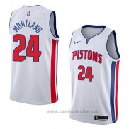 Camiseta Detroit Pistons Eric Moreland #24 Association 2018 Blanco