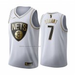 Camiseta Golden Edition Brooklyn Nets Kevin Durant #7 Blanco
