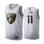 Camiseta Golden Edition Brooklyn Nets Kyrie Irving #11 Blanco