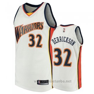 Camiseta Golden State Warriors Marcus Derrickson #32 2009-10 Hardwood Classics Blanco