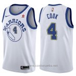 Camiseta Golden State Warriors Quinn Cook #4 Classic 2017-18 Blanco2