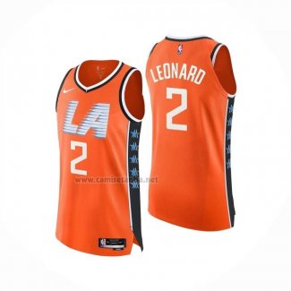 Camiseta Los Angeles Clippers Kawhi Leonard NO 2 Ciudad Authentic 2025-26 Naranja