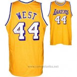 Camiseta Los Angeles Lakers Jerry West #44 Retro Amarillo