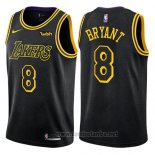 Camiseta Los Angeles Lakers Kobe Bryant #8 Ciudad 2017-18 Negro