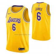 Camiseta Los Angeles Lakers LeBron James #6 Icon 2021-22 Amarillo