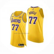 Camiseta Los Angeles Lakers Luka Doncic NO 77 Icon Authentic 2025-26 Amarillo