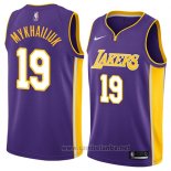 Camiseta Los Angeles Lakers Sviatoslav Mykhailiuk #19 Statement 2018 Violeta