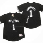 Camiseta Manga Corta San Antonio Spurs Victor Wembanyama NO 1 Negro