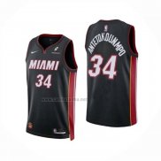 Camiseta Miami Heat Giannis Antetokounmpo NO 34 Icon Negro