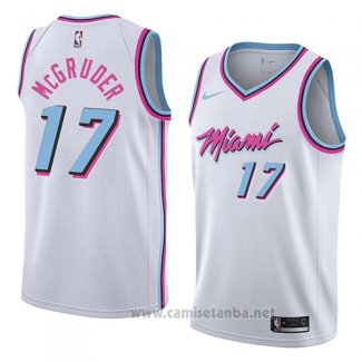Camiseta Miami Heat Rodney McGruder #17 Ciudad 2018 Blanco