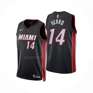 Camiseta Miami Heat Tyler Herro NO 14 Icon 2024-25 Negro