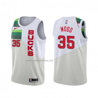 Camiseta Milwaukee Bucks Christian Wood #35 Earned Blanco